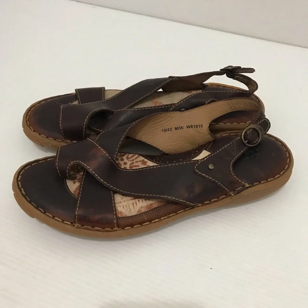 Born Brown Leather Sandals Men’s Size 10